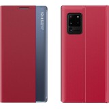 Samsung Galaxy A10 SM-A105F, Oldalra nyíló tok, stand, hívás mutatóval, vékony csíkban, Wooze Look Inside, piros (107768) - Telefontok