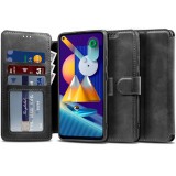 Samsung Galaxy A13 5G SM-A136U, Oldalra nyíló tok, stand, mágnes csattal, TP Wallett, fekete (124658) - Telefontok