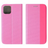 Samsung Galaxy A16 4G / A16 5G SM-A165F / A166B, Oldalra nyíló tok, stand, kártyatartóval, textil minta, Sensitive Book, rózsaszín