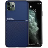 Samsung Galaxy A21s SM-A217F, Szilikon tok, közepesen ütésálló, mágneses tartóval kompatibilis, karbon minta, Wooze Carbon, sötétkék (100460) - Telefontok