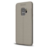 Samsung Galaxy A3 (2017) SM-A320F, TPU szilikon tok, bőrhatású, varrásminta, szürke (66387) - Telefontok