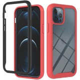 Samsung Galaxy A33 5G SM-A336B, Szilikon hátlap és műanyag előlapi tok, elő- és hátlapi üveggel, közepsen ütésálló, Wooze Power Case, fekete/piros (118759) - Telefontok