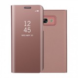Samsung Galaxy A5 (2017) SM-A520F, Oldalra nyíló tok, hívás mutatóval, Smart View Cover, vörösarany (utángyártott) (RS71824) - Telefontok