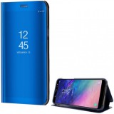 Samsung Galaxy A6 Plus (2018) SM-A605F, Oldalra nyíló tok, hívás mutatóval, Smart View Cover, kék (utángyártott) (RS78686) - Telefontok