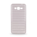 Samsung Galaxy J1 SM-J100F, TPU szilikon tok, 3D csíkos minta, szürke