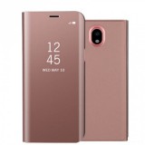 Samsung Galaxy J3 (2017) SM-J330F, Oldalra nyíló tok, hívás mutatóval, Smart View Cover, vörösarany (utángyártott) (RS71822) - Telefontok