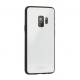 Samsung Galaxy J4 (2018) SM-J400F, TPU szilikon védőkeret, üveg hátlap, Glass Case, fehér (72824) - Telefontok