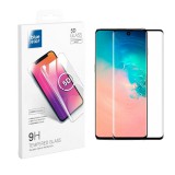 Samsung Galaxy Note 10 üvegfólia, tempered glass, előlapi, 5D, edzett, hajlított, tokbarát, fekete kerettel, Bluestar