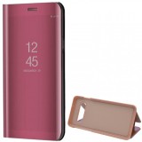 Samsung Galaxy S10 SM-G973, Oldalra nyíló tok, hívás mutatóval, Smart View Cover, vörösarany (utángyártott) (RS85158) - Telefontok