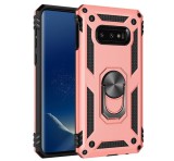 Samsung Galaxy S10e SM-G970, Műanyag hátlap védőtok, közepesen ütésálló, szilikon belső, telefontartó gyűrű, Defender, Vörösarany