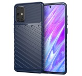 Samsung Galaxy S20 Plus / S20 Plus 5G SM-G985 / G986, Szilikon tok, közepesen ütésálló, domború csíkos minta, sötétkék