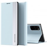 Samsung Galaxy S20 Ultra 5G SM-G988, Oldalra nyíló tok, stand, Wooze Silver Line, világoskék (104955) - Telefontok