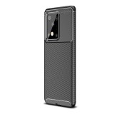 Samsung Galaxy S20 Ultra 5G SM-G988, Szilikon tok, közepesen ütésálló, légpárnás sarok, karbon minta, fekete (RS93111) - Telefontok
