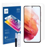 Samsung Galaxy S21 5G üvegfólia, tempered glass, előlapi, UV, edzett, hajlított, Bluestar