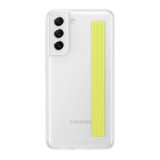 Samsung Galaxy S21 FE 5G SM-G990, Szilikon tok, kézpánttal, fehér, gyári (RS114587) - Telefontok