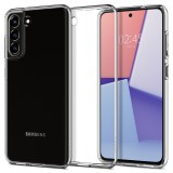 Samsung Galaxy S21 FE 5G SM-G990, Szilikon tok, Spigen Liquid Crystal, átlátszó (114278) - Telefontok