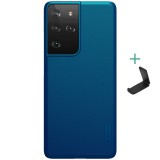 Samsung Galaxy S21 Ultra 5G SM-G998, Műanyag hátlap védőtok, stand, Nillkin Super Frosted, zöldes-kék (RS102392) - Telefontok