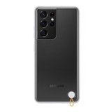 Samsung Galaxy S21 Ultra 5G SM-G998, Szilikon tok, átlátszó hátlap, ütésálló keret, fehér, gyári (RS102679) - Telefontok