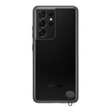 Samsung Galaxy S21 Ultra 5G SM-G998, Szilikon tok, átlátszó hátlap, ütésálló keret, fekete, gyári (RS102678) - Telefontok