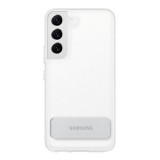Samsung Galaxy S22 5G (SM-S901) műanyag telefonvédő (dupla rétegű, gumírozott, asztali tartó funkció) átlátszó