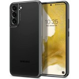 Samsung Galaxy S22 5G SM-S901, Szilikon tok, műanyag kerettel, Spigen Optik Crystal, átlátszó/szürke (111698) - Telefontok
