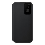 Samsung Galaxy S22 Plus 5G SM-S906, Oldalra nyíló tok, hívás mutatóval, Clear View Cover, fekete, gyári (RS114478) - Telefontok