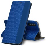 Samsung Galaxy S22 Plus 5G SM-S906, Oldalra nyíló tok, stand, textil minta, BookCover, világoskék (116500) - Telefontok