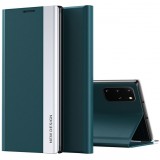 Samsung Galaxy S22 Ultra 5G SM-S908, Oldalra nyíló tok, stand, Wooze Silver Line, sötétzöld (116091) - Telefontok