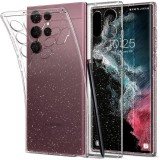 Samsung Galaxy S22 Ultra 5G SM-S908, Szilikon tok, Spigen Liquid Crystal Glitter, átlátszó (111671) - Telefontok