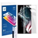 Samsung Galaxy S22 Ultra 5G üvegfólia, tempered glass, előlapi, UV, edzett, hajlított, Bluestar