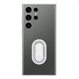 Samsung Galaxy S23 Ultra (SM-S918) műanyag telefonvédő (ultravékony, telefontartó gyűrű, kitámasztó) átlátszó