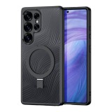 Samsung Galaxy S25 Ultra 5G hátlaptok, telefon tok, MagSafe kompatibilis, kamera védelemmel, műanyag, fekete, Dux Ducis Aimo MAG