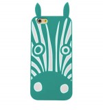 Samsung Galaxy S4 i9500, TPU szilikon tok, 3D zebra minta, menta/fehér