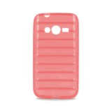 Samsung Galaxy S6 SM-G920, TPU szilikon tok, 3D csíkos minta, piros