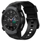 Samsung Galaxy Watch 4 Classic (46mm) SM-R890, Szilikon védőkeret, ütésálló, szíjjal, Spigen Rugged Armor Pro, sötétszürke (112800) - Szíj