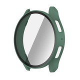 Samsung Galaxy Watch 7 (44 mm) SM-L310 / L315, Műanyag védőkeret, kijelzővédő üveggel, közepesen ütésálló, szíj nélkül, sötétzöld