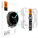 Samsung Galaxy Watch 8 (40 mm) SM-L320 / L325, Kijelzővédő fólia, ütésálló fólia (az íves részre is!), Tempered Glass (edzett üveg), Spigen Ez Fit, Clear, 2 db / csomag