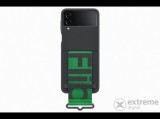 Samsung Galaxy Z Flip 4 szilikon tok szíjjal,Fekete