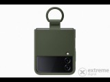 Samsung Galaxy Z Flip4 Szilikon tok gyűrűvel, Khaki
