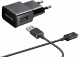 Samsung gyári hálózati fekete töltőfej 2A (ETAU90EBE) 10W USB - micro USB adatkábellel 1m ECB-DU5ABE, ECB-DU4ABE