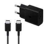 Samsung hálózati gyorstöltő (G132688) Type-C aljzat (15W,  + Type-C kábel) FEKETE