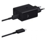 Samsung hálózati töltő 2 Type-C aljzat (50W, PD gyorstöltő + Type-C kábel) FEKETE