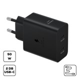 Samsung Hálózati Töltő Kábellel 2xUSB-Type C (50W) - Fekete (EP-T5020XBEGEU)