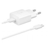 Samsung hálózati töltő Type-C aljzat (15W, PD gyorstöltő + Type-C kábel) FEHÉR