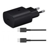 Samsung hálózati töltő Type-C aljzat (25W, PD gyorstöltő 3.0 + EP-DA705BBE Type-C kábel) FEKETE