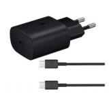 Samsung hálózati töltő Type-C aljzat (25W, PD gyorstöltő 3.0 + EP-DA905BBE Type-C kábel) FEKETE
