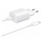 Samsung hálózati töltő Type-C aljzat (25W, PD gyorstöltő 3.0 + Type-C kábel) FEHÉR