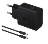 Samsung hálózati töltő Type-C aljzat (45W, PD gyorstöltő + Type-C - Type-C kábel, 180cm) FEKETE