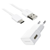 Samsung hálózati töltő (USB-A aljzat, 8W, USB-C kábellel, fehér)