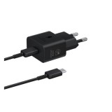 Samsung hálózati töltő (USB-C, 25W, GaN, C-C kábel, fekete)
